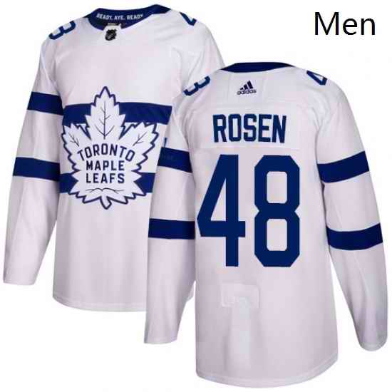 Mens Adidas Toronto Maple Leafs 48 Calle Rosen Authentic White 2018 Stadium Series NHL Jersey